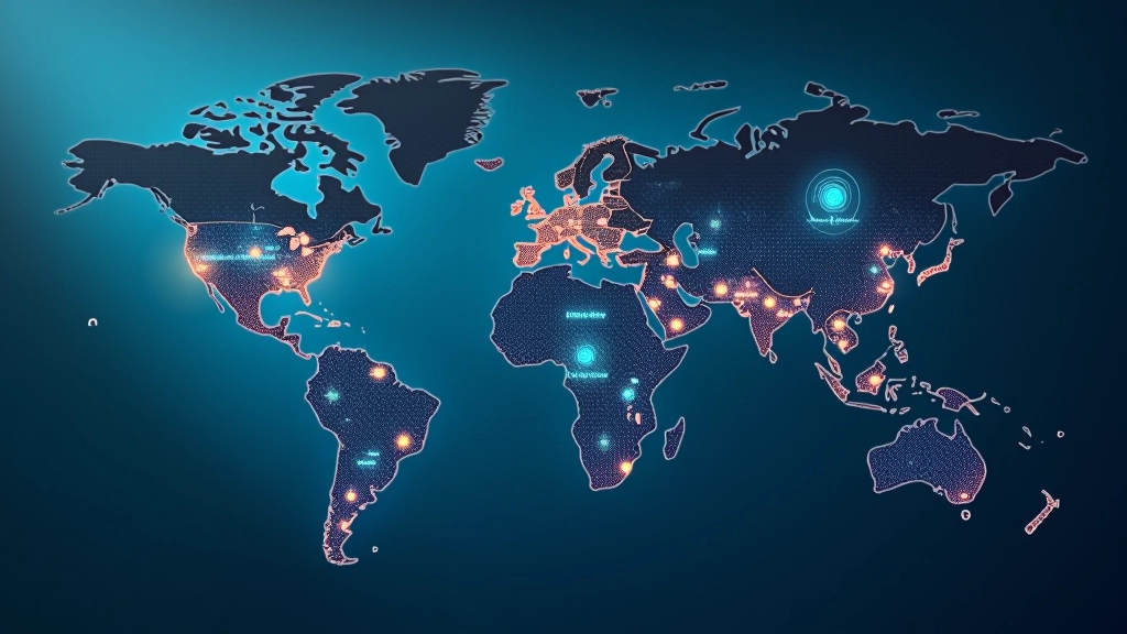 Globales Lieferkettennetzwerk mit verbundenen Fabriken und Logistik